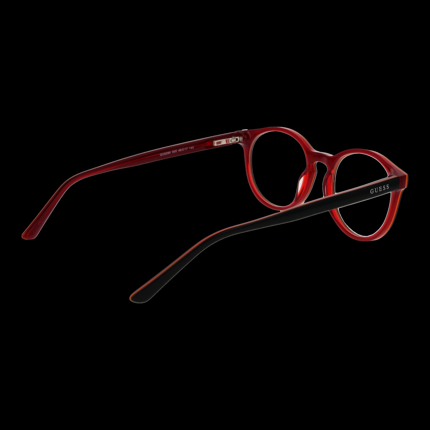 Red and black eyeglasses frame featuring GUESS MOD. GU8266 49005 design