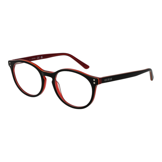 GUESS MOD. GU8266 49005 stylish black and red eyeglasses with round frames for a modern look