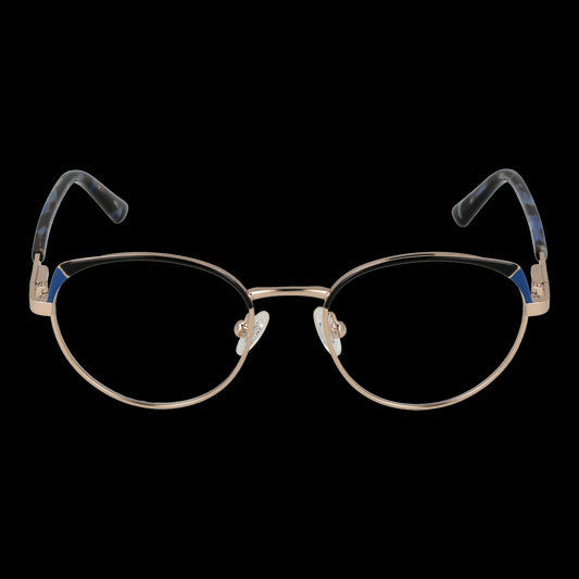 GUESS MOD. GU8273 47032 stylish eyewear, front view of gold metal frame glasses on black background