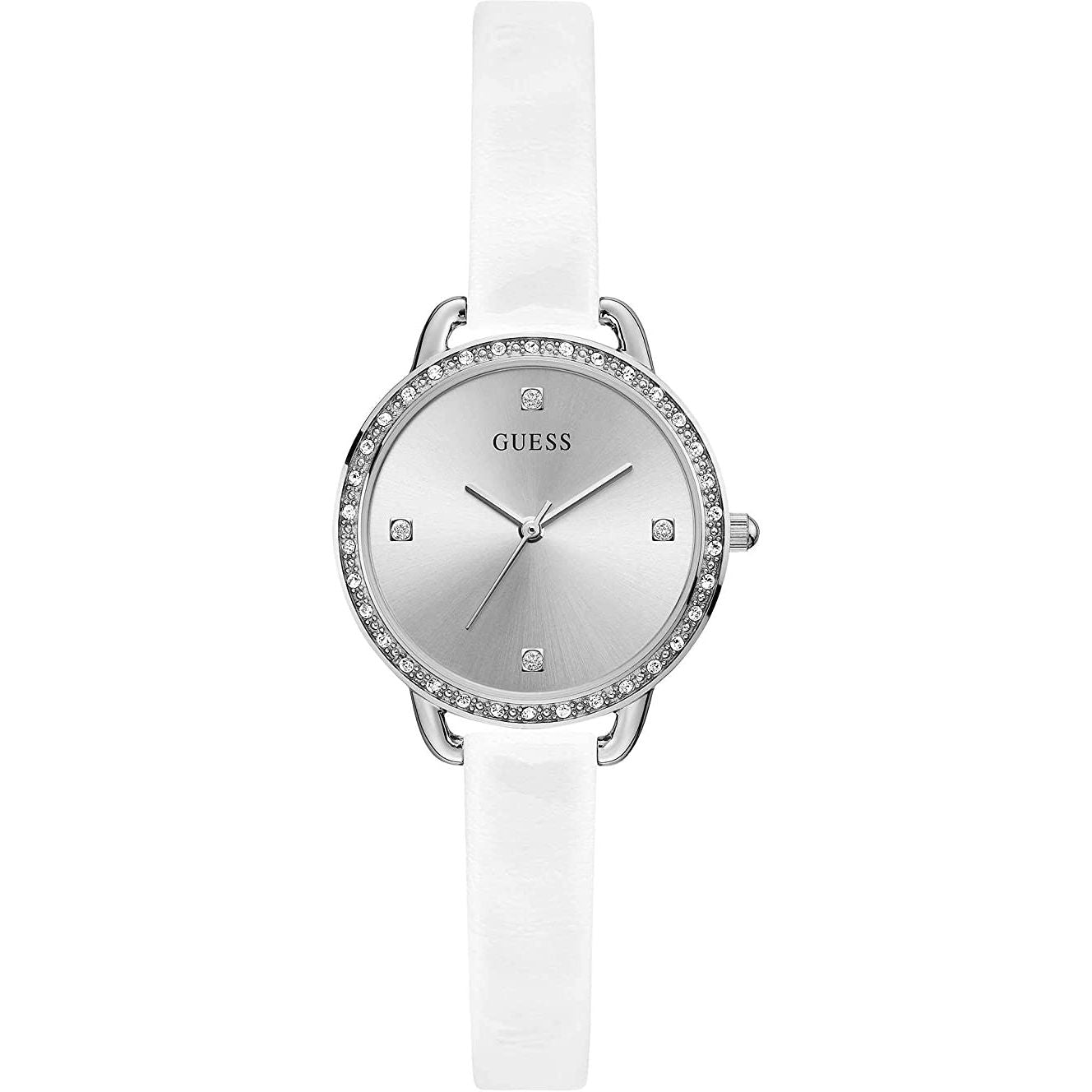 GUESS Mod. GW0099L1 ladies quartz analog watch, silver 925°, mineral dial, 30 mm case, official box packaging, water resistant 5 ATM.