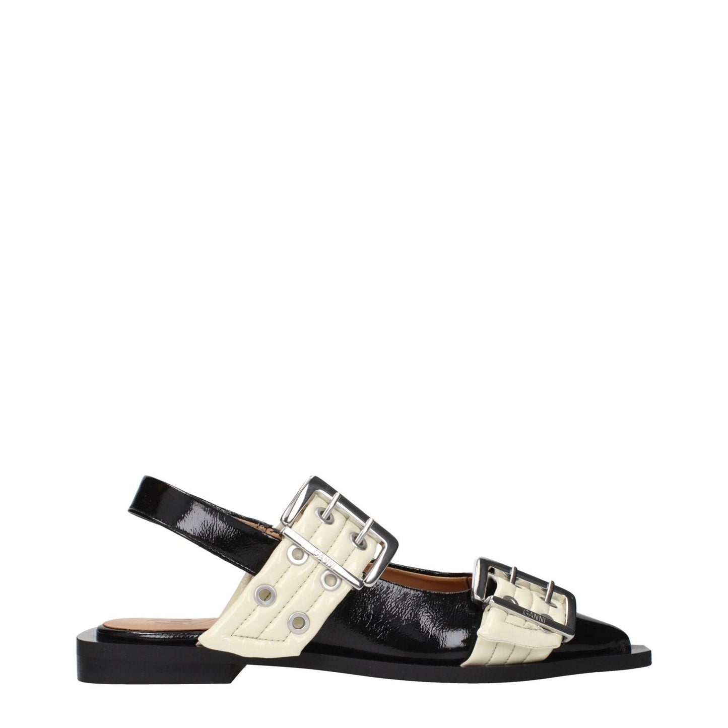 Ganni Black Polyethylene Sandals, stylish design with durable polyethylene material, MPN S28714926087, code F84886, featuring buckle accents.