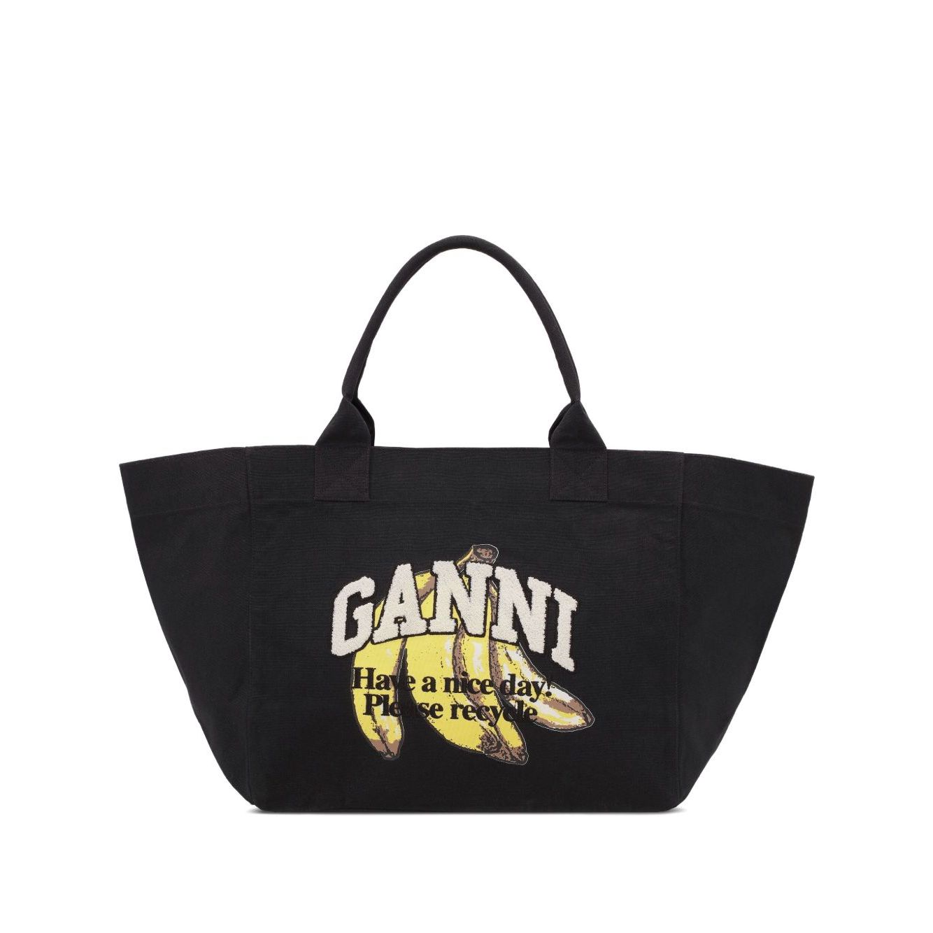 Front view with bag zipped and handles upright.