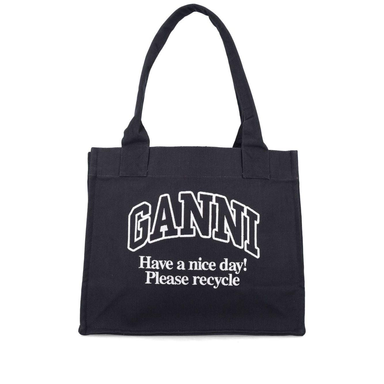 Ganni Organic cotton large tote bag
