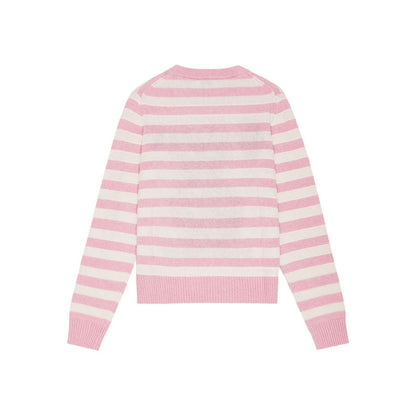 Ganni Striped Graphic Wool Bunny Jumper Topwear