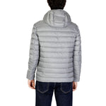Gianni Lupo Gray Polyamide Jackets & Coat for men, fall/winter collection, featuring a back view of the gray jacket.