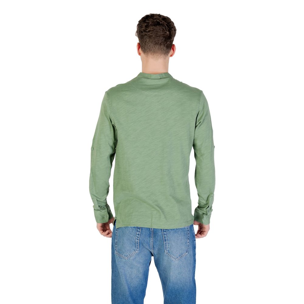 Gianni Lupo Green Cotton Long Sleeve T-Shirt