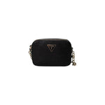Alt Tag: Guess Black Polyethylene Handbag with logo and adjustable strap, perfect for essentials and everyday style.