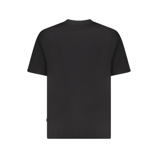Guess Jeans Black Cotton Men Oversize T-Shirt, back view showcasing the classic crew neck and short sleeves.