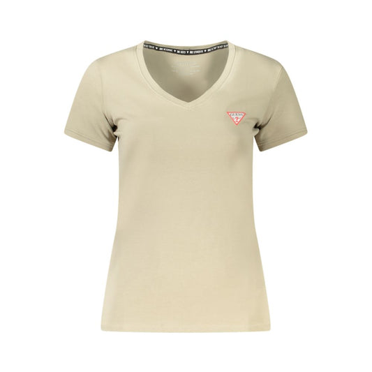 Guess Jeans Green Cotton T-Shirt - Oversized, crew neck, short sleeve, organic cotton, logo on front