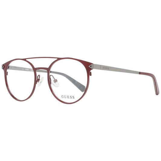 Guess Red Men Glasses Frame - Aviator style metal frames with red color, full-rim and spring hinge.