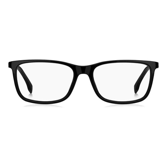 HUGO BOSS MOD. BOSS 1573 gent glasses, black rectangular frames for men, stylish eyeglasses front view
