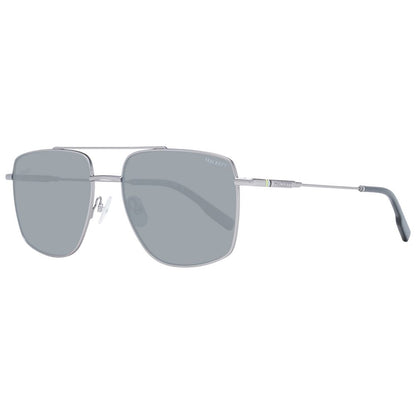 Hackett Gray Metal Sunglasses with polarized trapezium lenses, full-rim frame, and UVA & UVB protection for men.