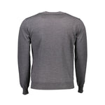 Back view of Harmont & Blaine Brown Wool Men Sweater showcasing elegant V-neck and wool-blend material.