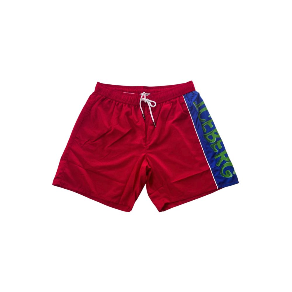 Iceberg Red Polyester Men Swim Short 1728,67345744032,Clothing,Iceberg,L,M,Men,Men - Clothing,Multicolor,New with tags,Swim Shorts - Swimwear - Clothing,Swimwear - Clothing,Swimwear - Men - Clothing