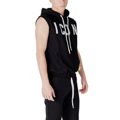 Icon Black Cotton Hoodie