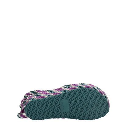 Isabel Marant Multicolor Fabric Flat Sandals with rubber sole and casual style, featuring unique design and open toe style.