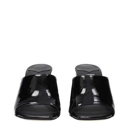 Jimmy Choo Black Leather Platform Sandals with patent finish, featuring side logo accent, front view on white background, SKU F85106.
