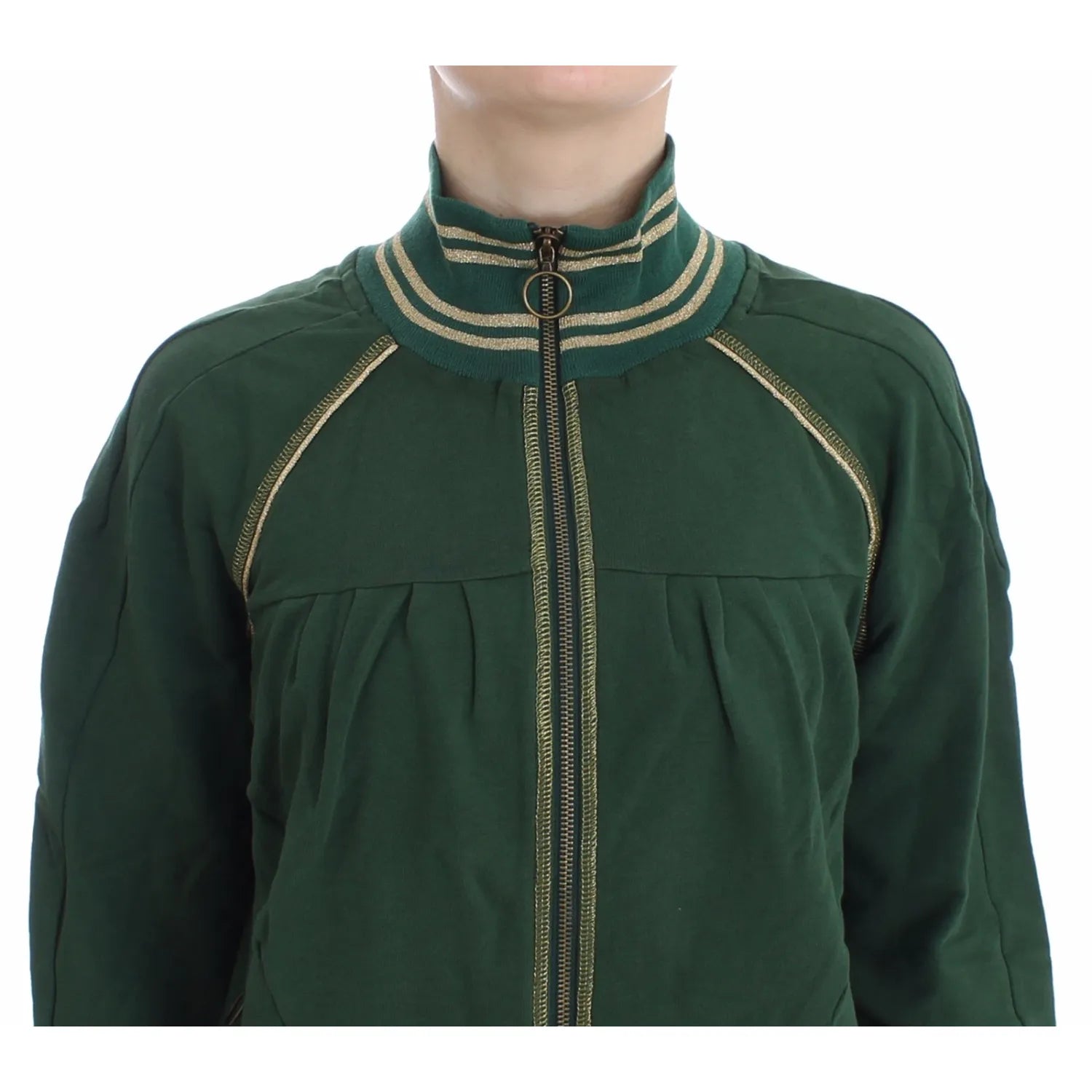 John Galliano Green Mock Zip Cardigan Sweatshirt Sweater Jacket