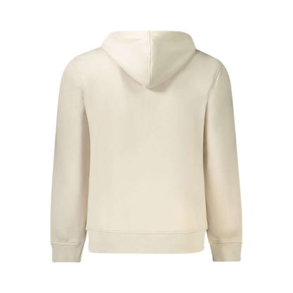 K-WAY Beige Polyester Men Sweater Hooded, back view showcasing chic beige color and hood design.