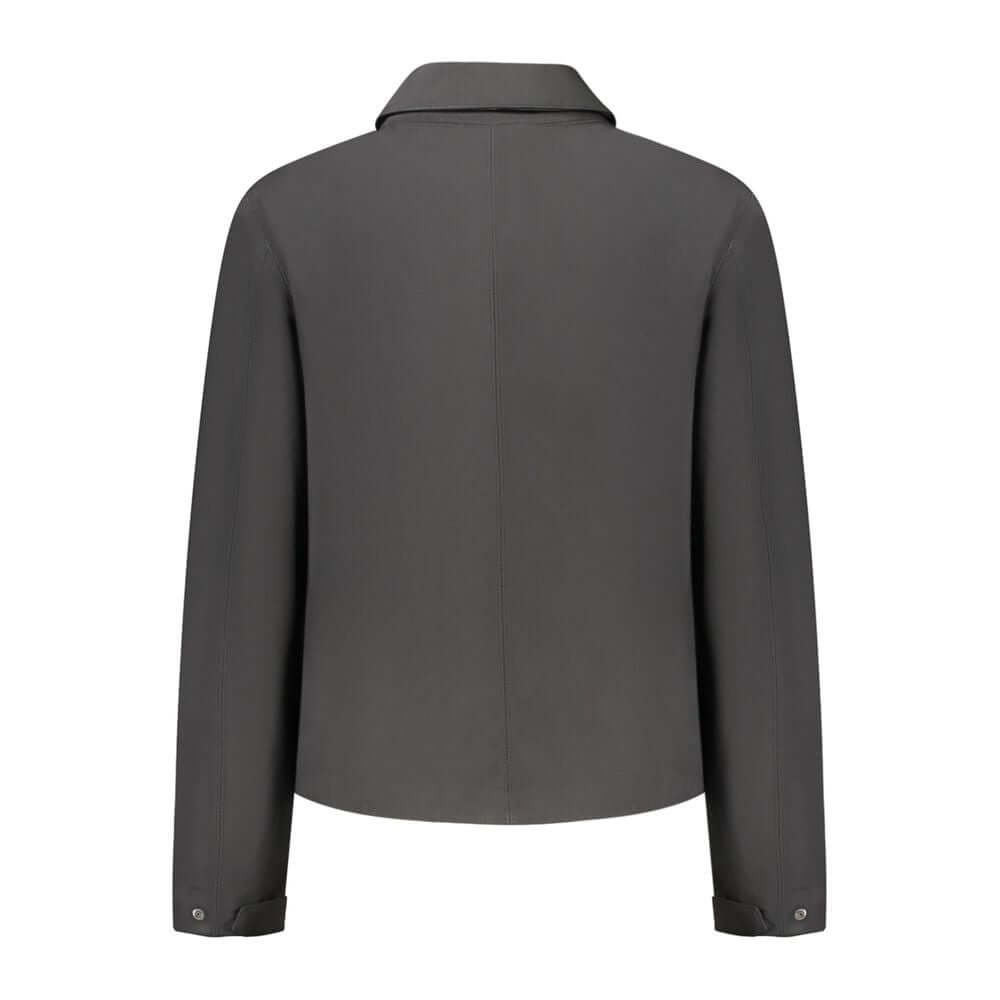 K-WAY Black Polyester Jackets & Coat, long sleeve, fleece inside, buttons and zip, rear view