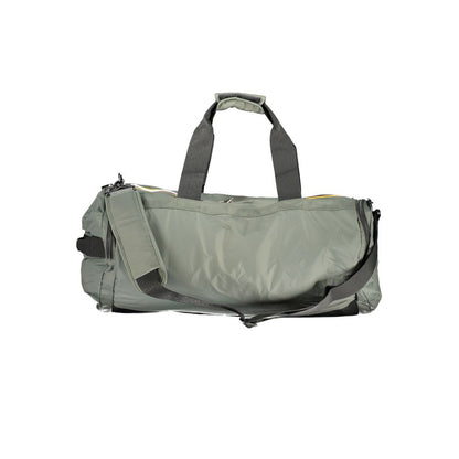 K-WAY Green Polyamide Luggage And Travel bag with handles, adjustable strap, zip closure, and pockets.