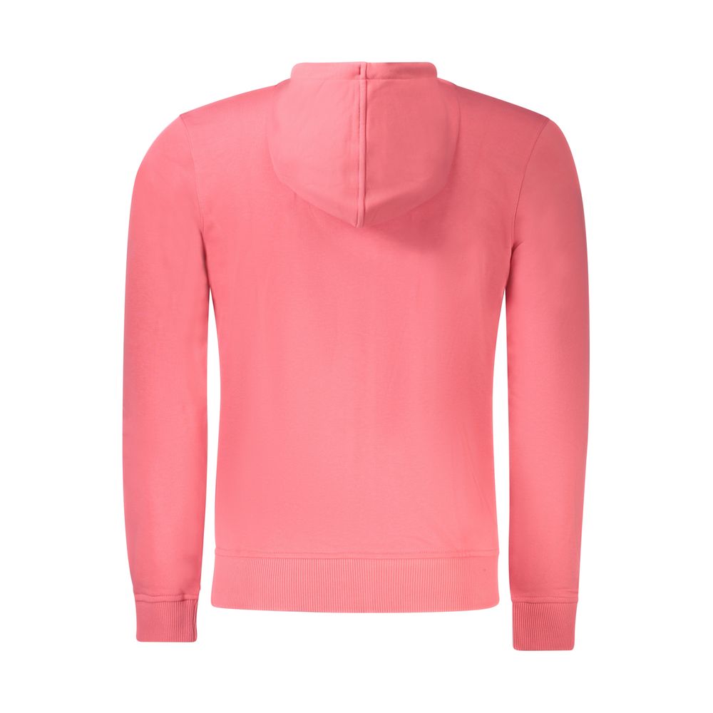 K-WAY Pink Cotton Men Sweater featuring a hood and contrasting details