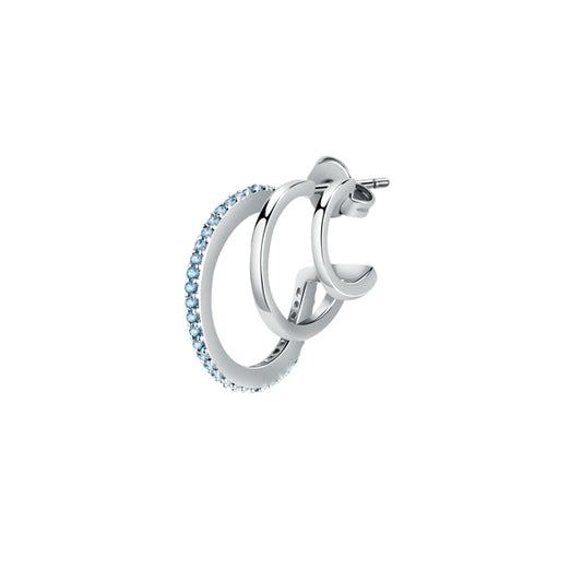 Stylish silver earrings from LA PETITE STORY JEWELRY Mod. LPS02AQM21 with sparkling accents.