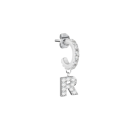Alt Tag: LA PETITE STORY JEWELRY Mod. LPS02ARQ73 silver earring with letter R charm