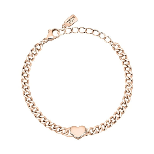 LA PETITE STORY JEWELRY Mod. LPS05ASD37 heart charm bracelet in rose gold