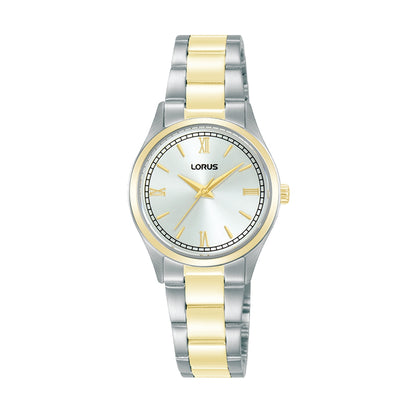 LORUS WATCHES Mod. RG214YX9 with silver and gold stainless steel bracelet and classic design.