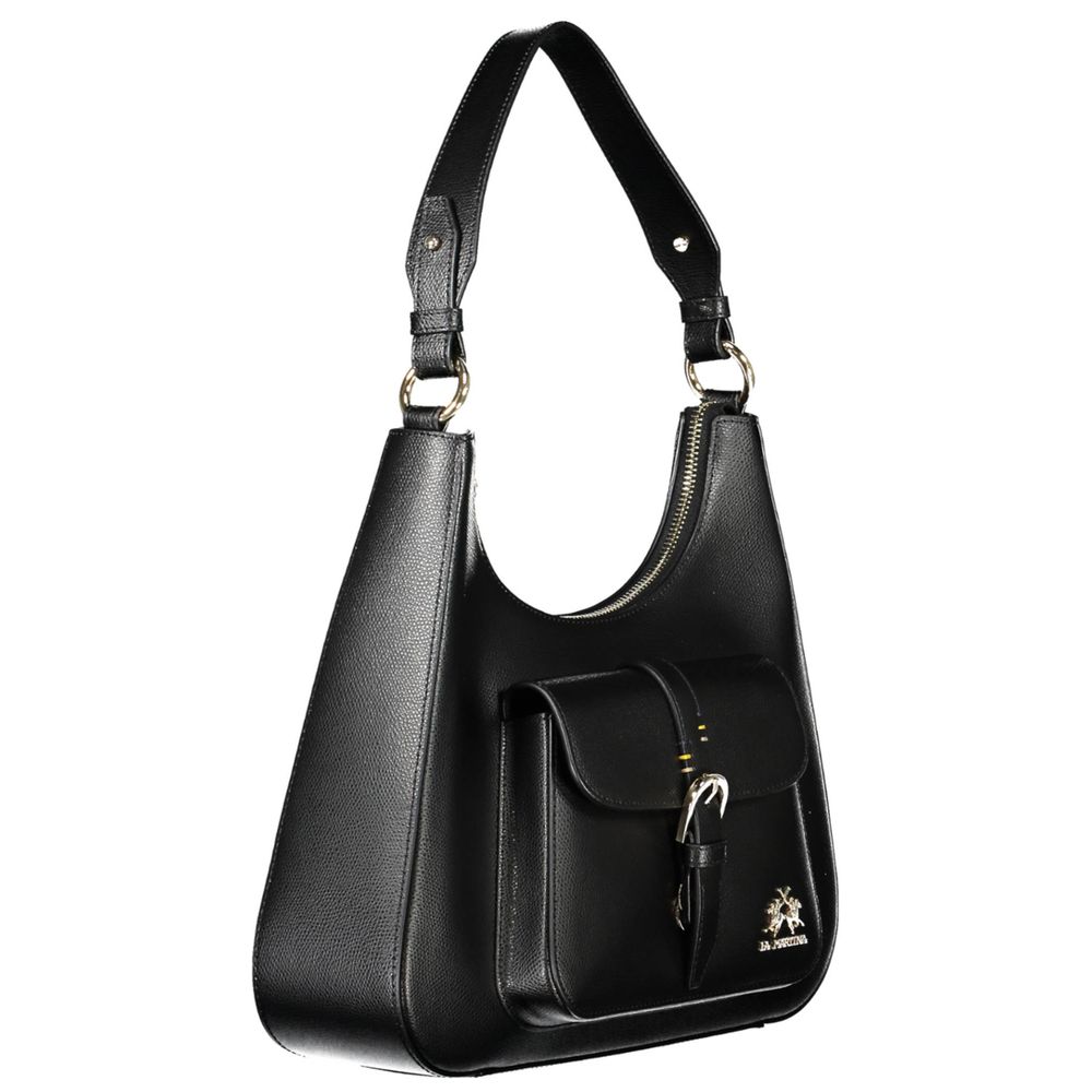 Front view with bag zipped and handles upright.