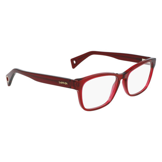 Lanvin Red Acetate Frames featuring LNV2603-600 design with 53/16/140 mm measurements, ideal for women seeking stylish red eyewear.