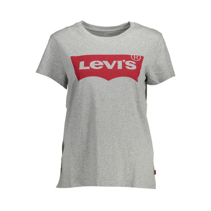 Levi's Brown Cotton Women T-Shirt with classic round neck, short sleeves, and signature logo print, perfect for stylish casual wear.