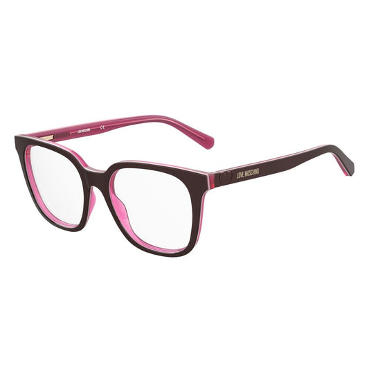 Love Moschino Burgundy Acetate Frames MOL590-LHF 52/17/140 mm glasses for women in burgundy color