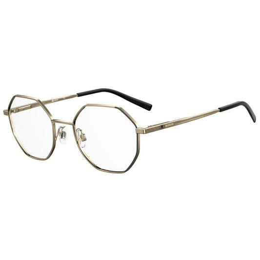 M Missoni Black Metal Frames eyeglasses with octagonal design, 51mm lens, 17mm bridge, and 140mm temple size.