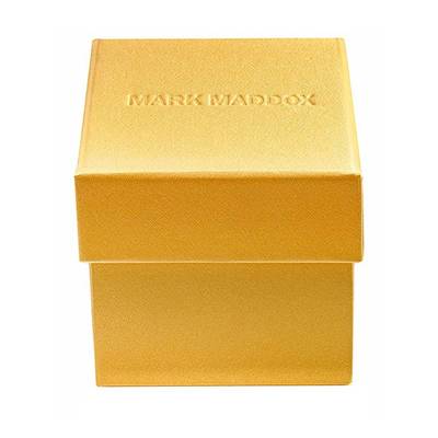 Official packaging for MARK MADDOX - NEW COLLECTION Mod. MM7115-97 watch, featuring a stylish golden box.