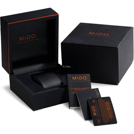 MIDO MOD. BARONCELLI watch packaging with branded box and warranty cards