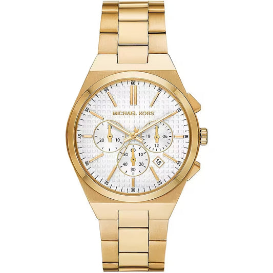 Gold Michael Kors Mod. LENNOX wristwatch with 41mm case, quartz movement, and chronograph function.