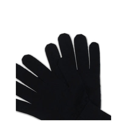 MM6 Black Wool Gloves with logo patch offering warmth and contemporary style for AW25 season made from 100% wool.