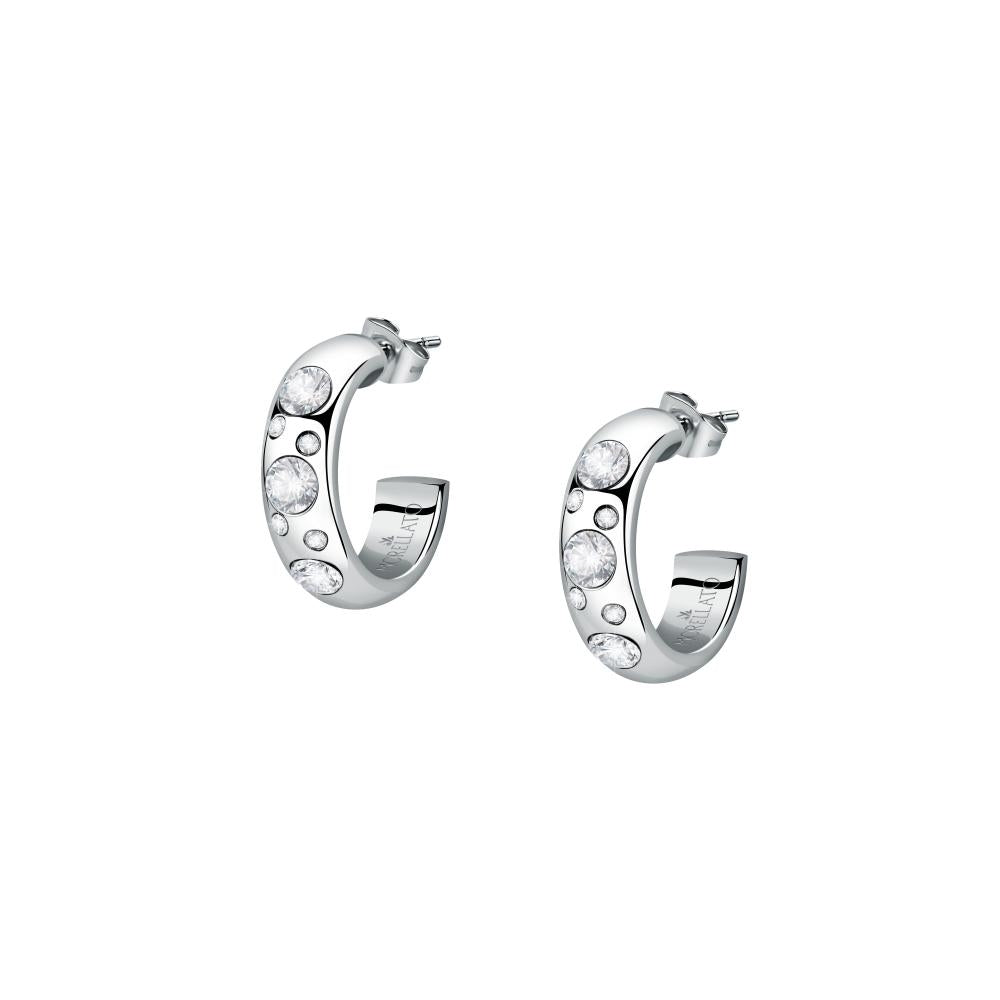 MORELLATO MOD. SAUZ20 silver lady earrings with crystal accents in official box