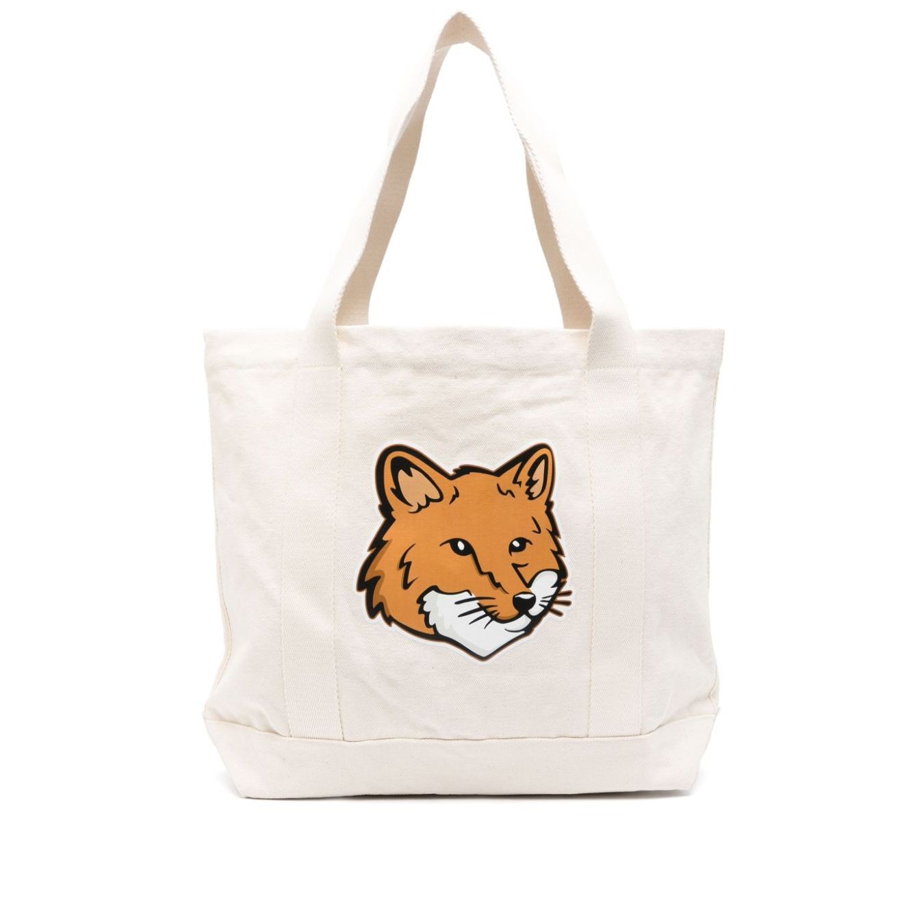 Maison Kitsuné Maison Kitsune fox head-print cotton tote Shopper