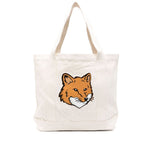 Maison Kitsuné Maison Kitsune fox head-print cotton tote Shopper