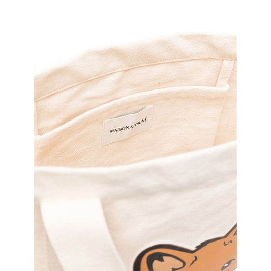 Maison Kitsuné Maison Kitsune fox head-print cotton tote Shopper