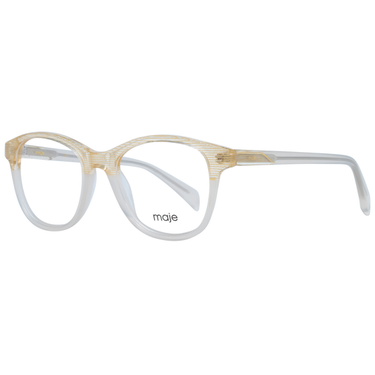 Maje Beige Acetate Glasses (Frames), women's full-rim trapezium style, multicolor frame, demo plastic lenses.