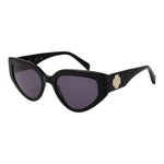 Maje Black Women Sunglass with black acetate frame, grey lenses, cat eye style for 100% UVA & UVB protection, full-rim design.