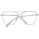 Maje Rose Gold Women Glasses Frame in full-rim metal, aviator style with demo lenses, shown with branded case.