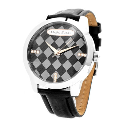 Marc Ecko Black Leather Dress Watch