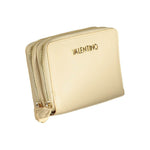 Mario Valentino Beige Polyethylene Wallet with zip closure, logo, 6 compartments, coin purse, and double card spaces.