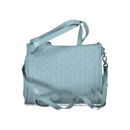 Mario Valentino Blue Polyester Handbag with adjustable strap and contrasting details