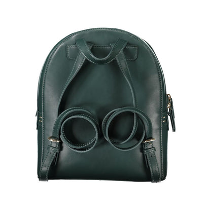 Mario Valentino Green Polyethylene Women Backpack with adjustable straps and top handle, showcasing eco-friendly style and functionality.